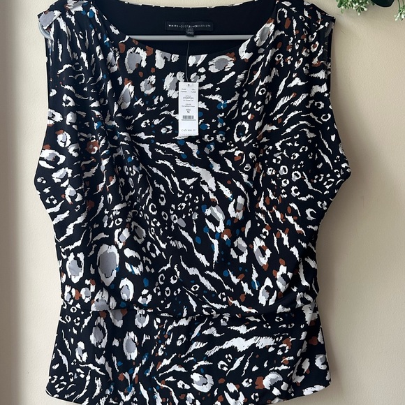 Chic Black and White Patterned Women's Top - Picture 2 of 9